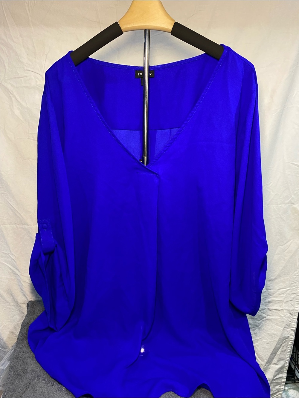 Torrid Blue V-Neck Women's Blouse size 4